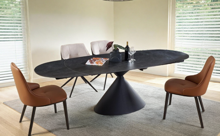 Stunning Sintered Stone Swivel Extension Dining Table